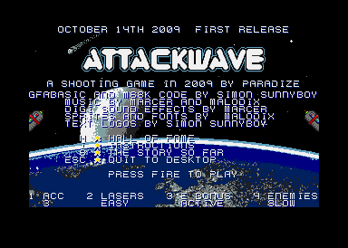 [Attackwave title screen]